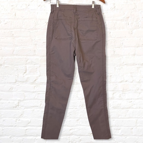 OLD Navy Womens Brown Khaki Pants Size 4 Cotton Vintage Wash High Rise - Picture 2 of 9